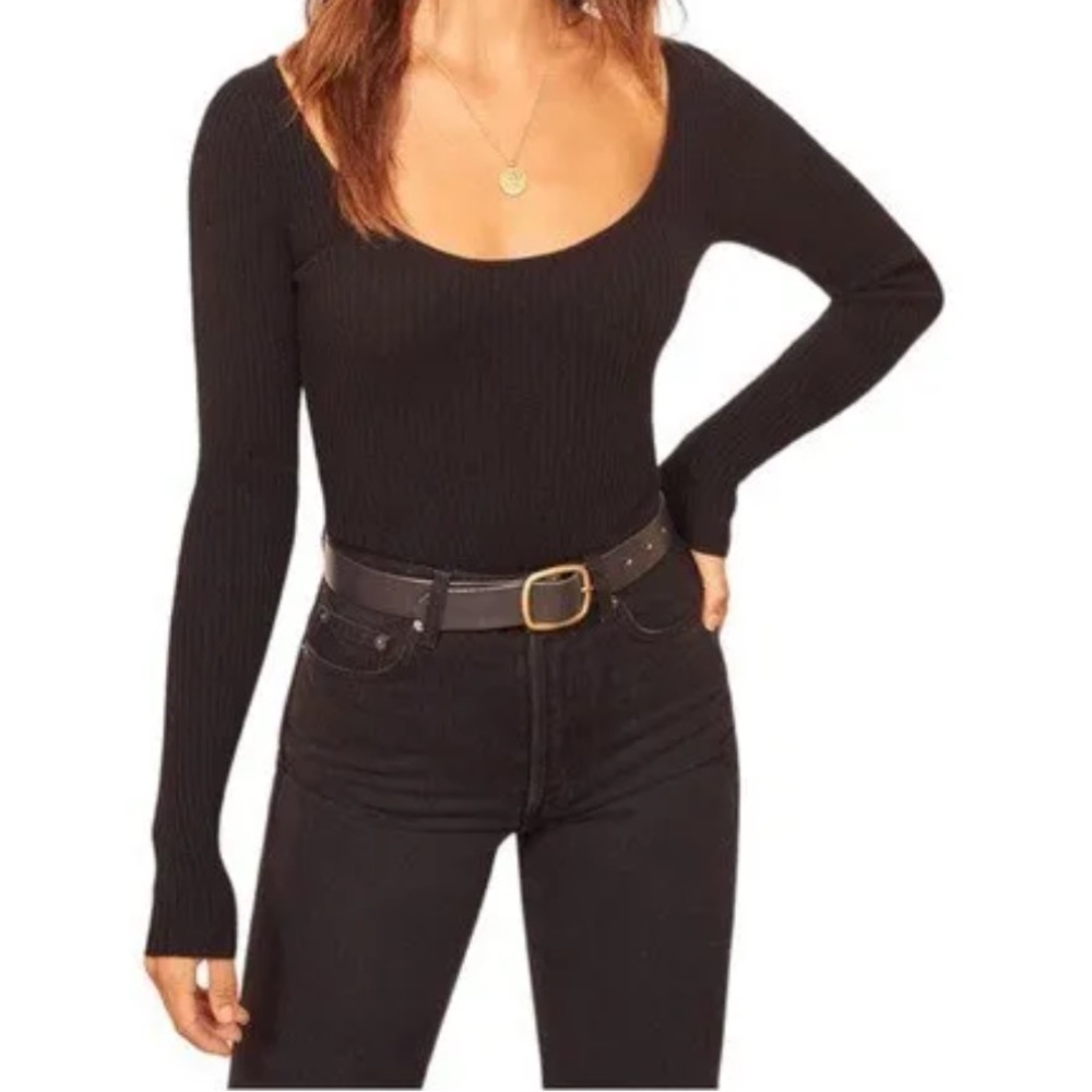 Reformation Mia Ribbed Cashmere & Wool Sweater